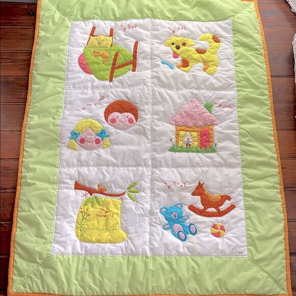 Vintage House of Hatten Joyce Miller embroider animal crib quilt blanket - Picture 1 of 8